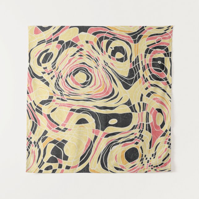 Abstract line geo pattern, topographical design. tapestry (Front)
