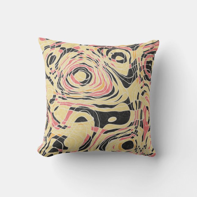 Abstract line geo pattern, topographical design. throw pillow (Front)