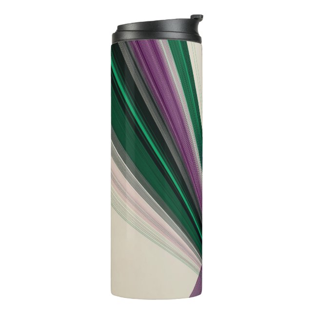 Abstract Line Pattern | Purple & Teal Thermal Tumbler (Rotated Left)