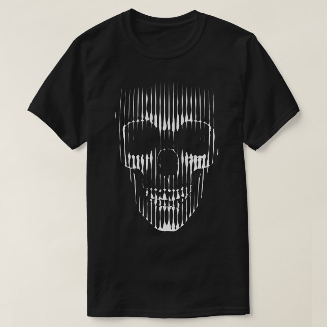 Abstract Line Skull Illusion T-Shirt (Design Front)