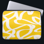 Abstract Line Yellow Laptop Sleeve<br><div class="desc">Abstract Shapes – Striped Pattern – yellow background with white lines.</div>