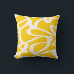 Abstract Line Yellow Throw Pillow<br><div class="desc">Abstract Shapes – Striped Pattern – yellow background with white lines.</div>