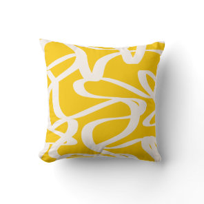 Abstract Line Yellow Throw Pillow