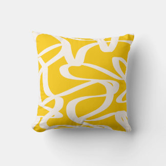 Abstract Line Yellow Throw Pillow