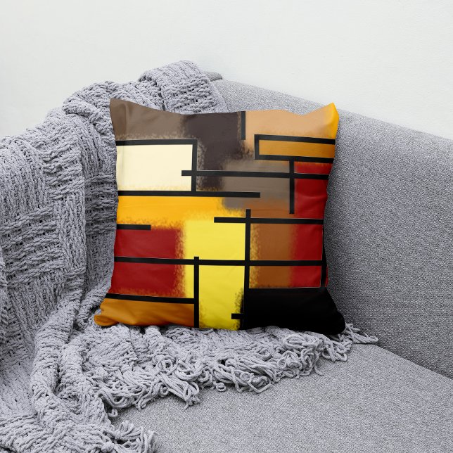 Abstract Liner Colorful Throw Pillow (Creator Uploaded)