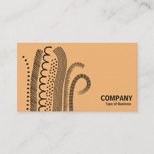 Abstract Lines 01- Black on Light Orange Business Card