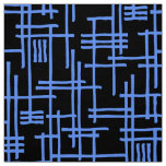 Abstract Lines 120923 - Baby Blue on Black Fabric