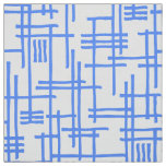 Abstract Lines 120923 - Baby Blue on White Fabric