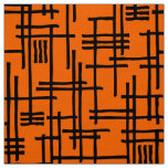 Abstract Lines 120923 - Black on Orange Fabric