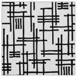 Abstract Lines 120923 - Black on White Fabric