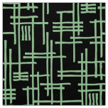 Abstract Lines 120923 - Faded Green on Black Fabric