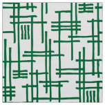 Abstract Lines 120923 - Forest Green on White Fabric