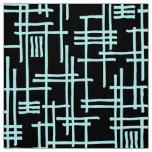 Abstract Lines 120923 - Ice Blue on Black Fabric