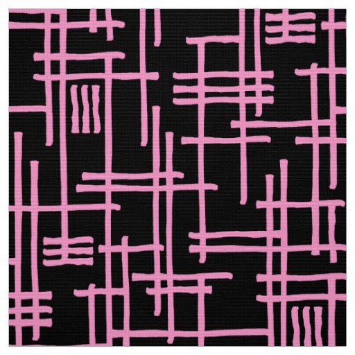 Abstract Lines 120923 - Pink on Black Fabric