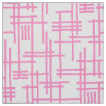 Abstract Lines 120923 - Pink on White Fabric