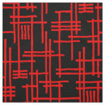 Abstract Lines 120923 - Red on Black Fabric