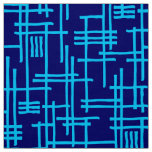 Abstract Lines 120923 - Sky Blue on Dark Blue Fabric