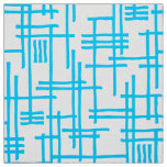 Abstract Lines 120923 - Sky Blue on White Fabric
