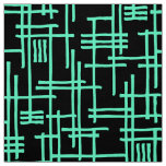 Abstract Lines 120923 - Turquoise on Black Fabric