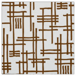 Abstract Lines 120923 - Walnut on White Fabric