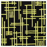 Abstract Lines 120923 - Yellow on Black Fabric