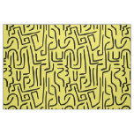Abstract Lines 130318 - Black on #fff300 Yellow Fabric