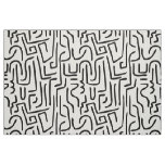 Abstract Lines 130318 - Black on White Fabric