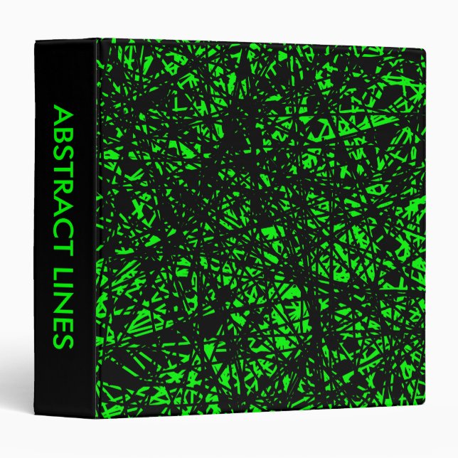 Abstract Lines 1.5in - Green 3 Ring Binder (Front/Spine)