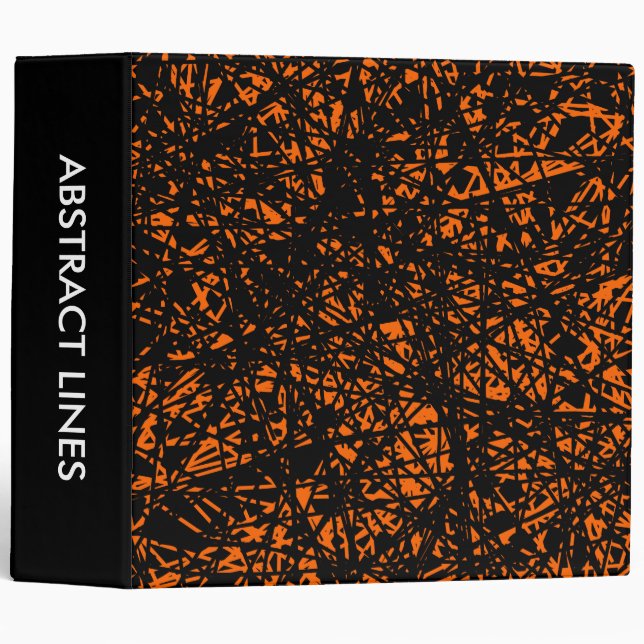 Abstract Lines 2.0in - Orange 3 Ring Binder (Front/Spine)