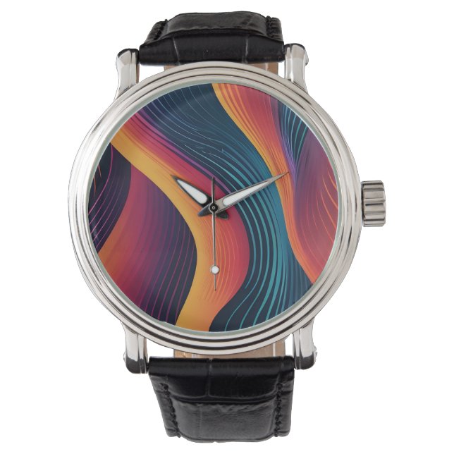 Abstract lines art pattern watch (Front)