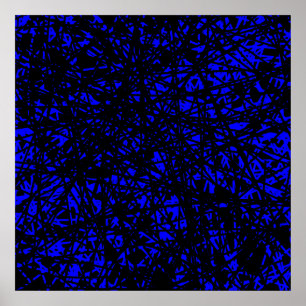 Abstract Lines - Blue Poster