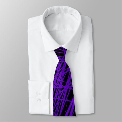 Abstract Lines _ Deep River on Black Neck Tie