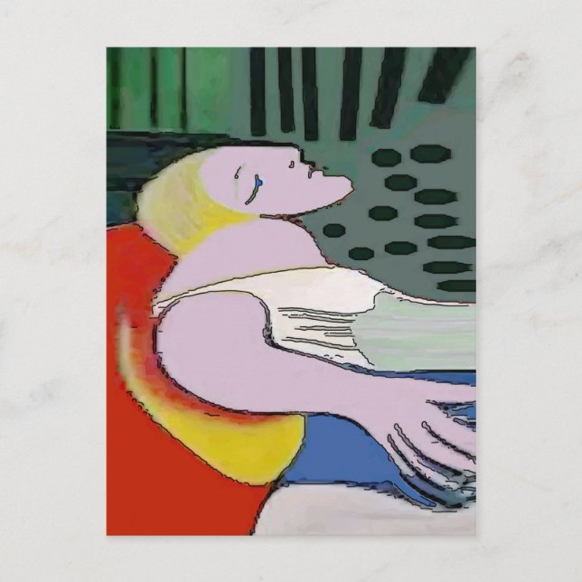 Abstract Lines & Face , edit text Postcard (Front)