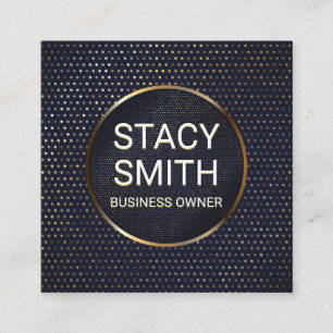 Abstract Lines Gold Speckled Banner Square Business Card