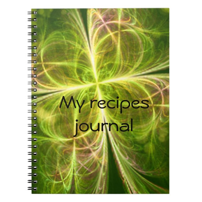 Abstract Lines Green Clover Notebook (Front)