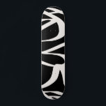 Abstract Lines Modern Black And Beige Cream Swirl Skateboard<br><div class="desc">Abstract Shapes – Striped Pattern – black background with cream white lines.</div>