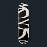 Abstract Lines Modern Black And Beige Cream Swirl Skateboard<br><div class="desc">Abstract Shapes – Striped Pattern – black background with cream white lines.</div>