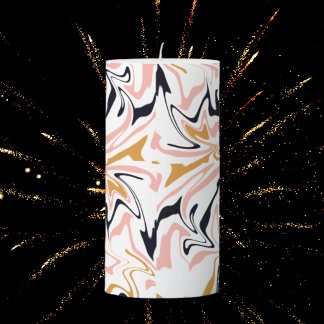 Abstract lines modern pillar candle