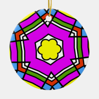 Abstract Lines of color Ceramic Ornament