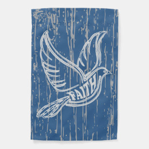 Abstract Lines of Dove with Faith in the Body Garden Flag