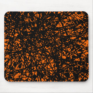 Abstract Lines - Orange Mouse Pad