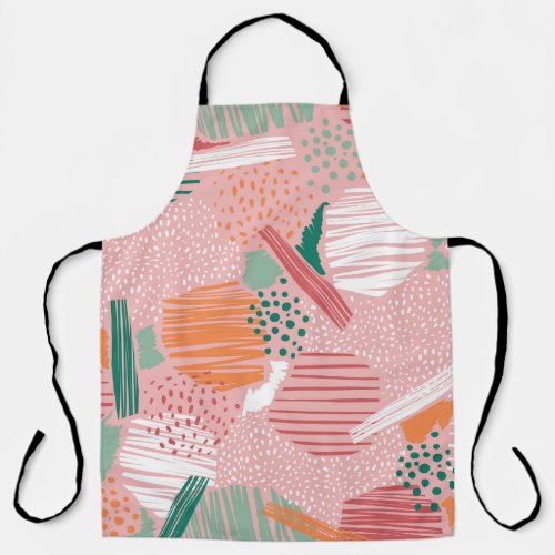 Abstract Lines Pastel Vintage Pattern Apron