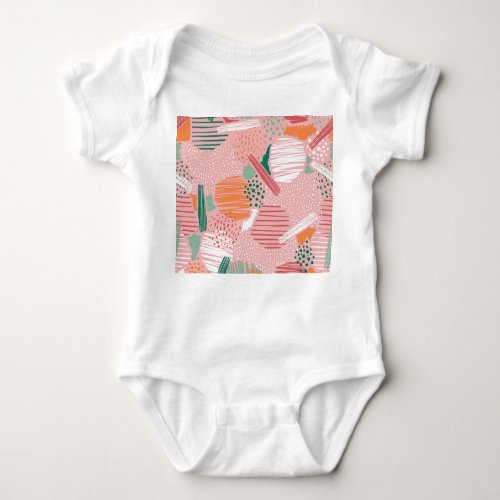 Abstract Lines Pastel Vintage Pattern Baby Bodysuit