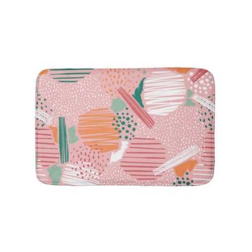 Abstract Lines Pastel Vintage Pattern Bath Mat