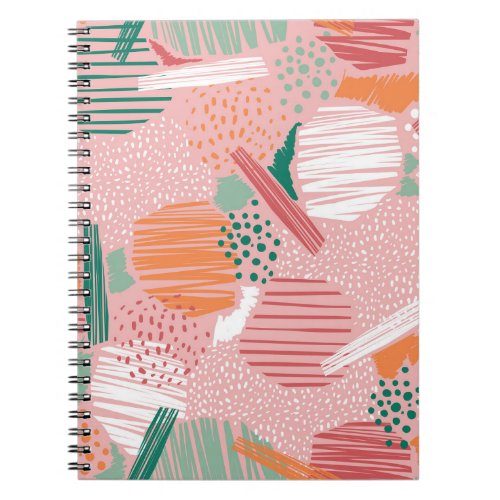 Abstract Lines Pastel Vintage Pattern Notebook