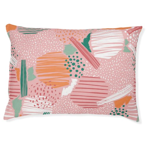 Abstract Lines Pastel Vintage Pattern Pet Bed