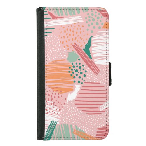 Abstract Lines Pastel Vintage Pattern Samsung Galaxy S5 Wallet Case