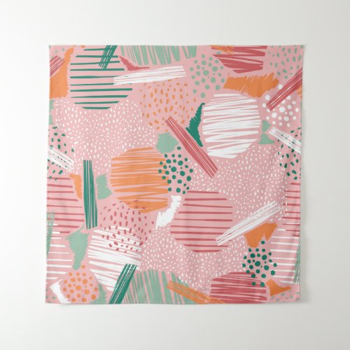 Abstract Lines Pastel Vintage Pattern Tapestry