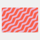 Abstract Lines Retro Pink Vintage Zebra Stripes Wrapping Paper Sheets (Front 3)