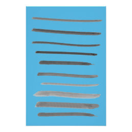 Abstract Lines Sketch Blue Water Ocean Scents Poster